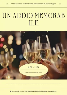 invito di addio elegante giallo