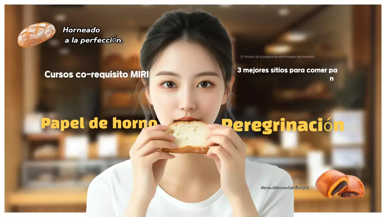 Anuncio amarillo de panadería moderna