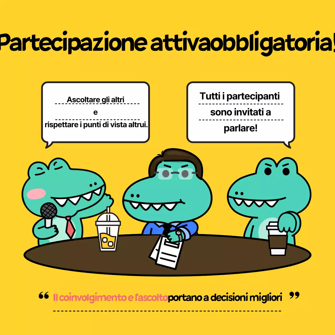 La newsletter della riunione aziendale gialla e carina