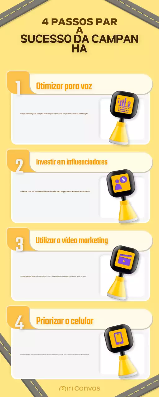 passo de marketing criativo amarelo