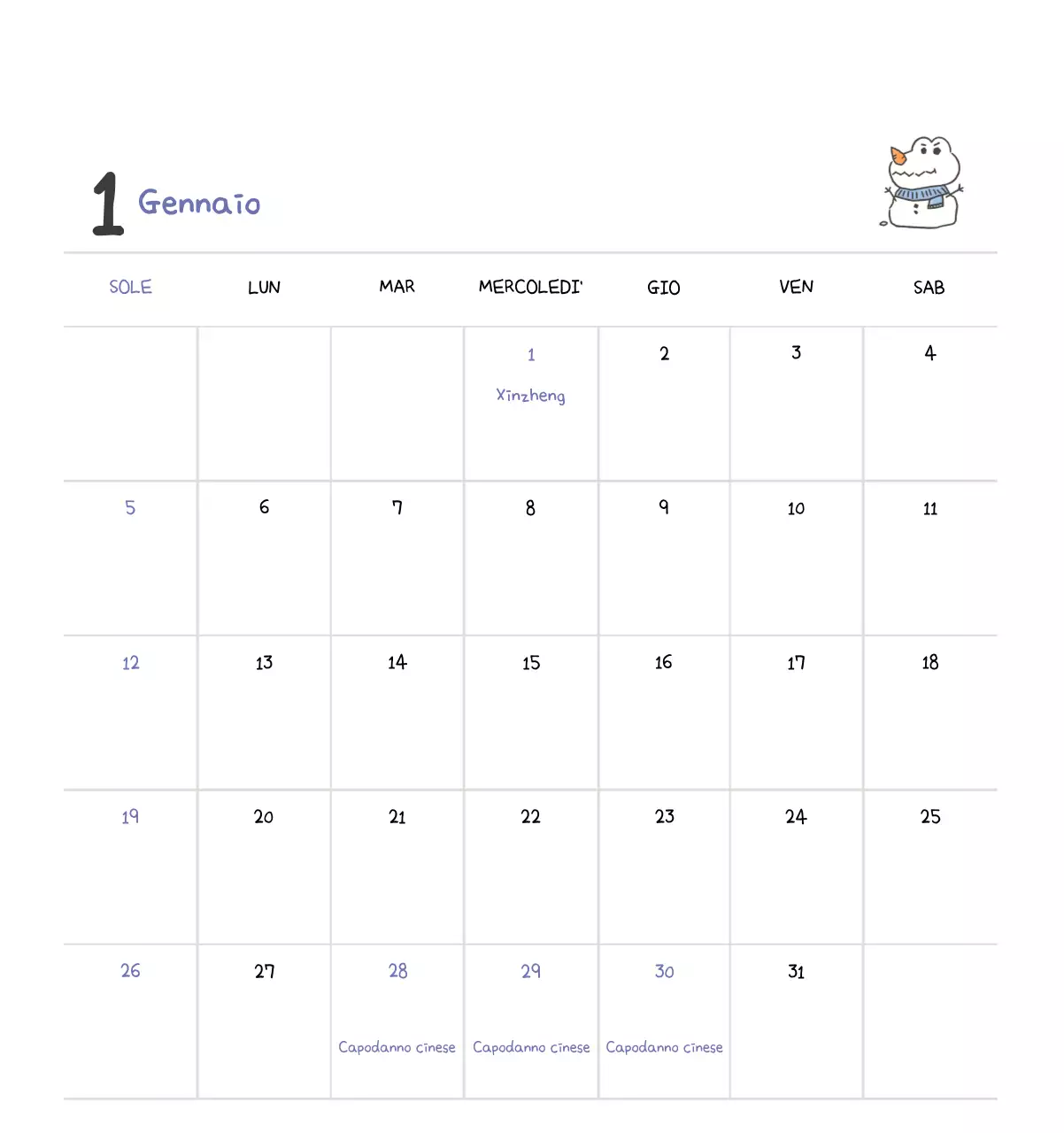 Un calendario con un simpatico concetto di illustrazione di Ago