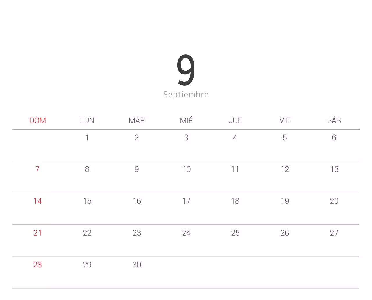 Calendario blanco de naturaleza botánica limpia