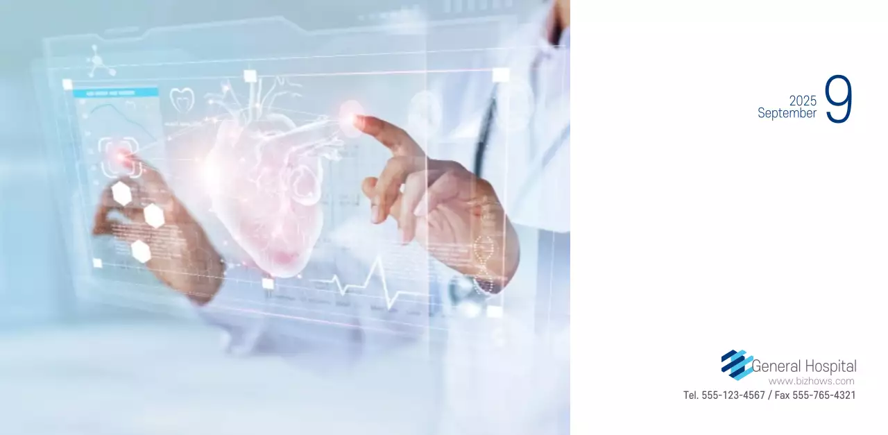 Navy White Simple Hospital Promotional Calendar