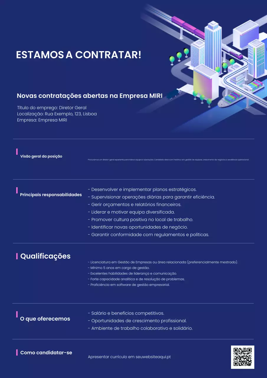 anúncio de contratação blue modern
