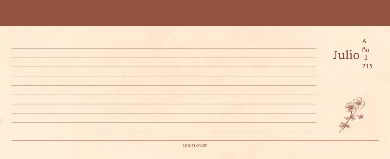 Un calendario sentimental de floristería en papel de lana marrón claro y marrón concepto