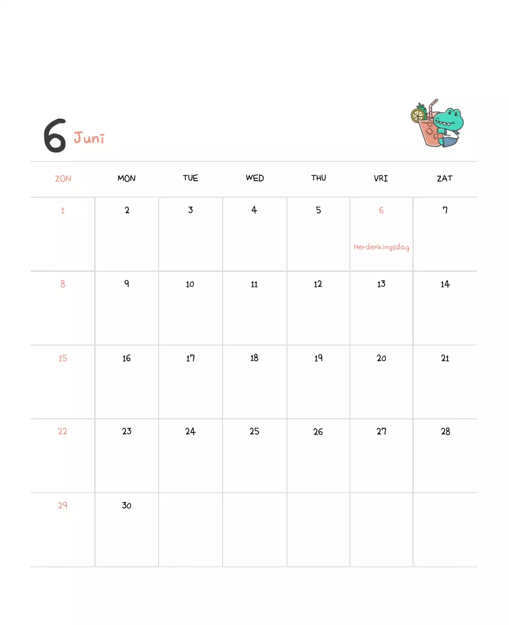 Een kalender met een schattig Ago-illustratieconcept