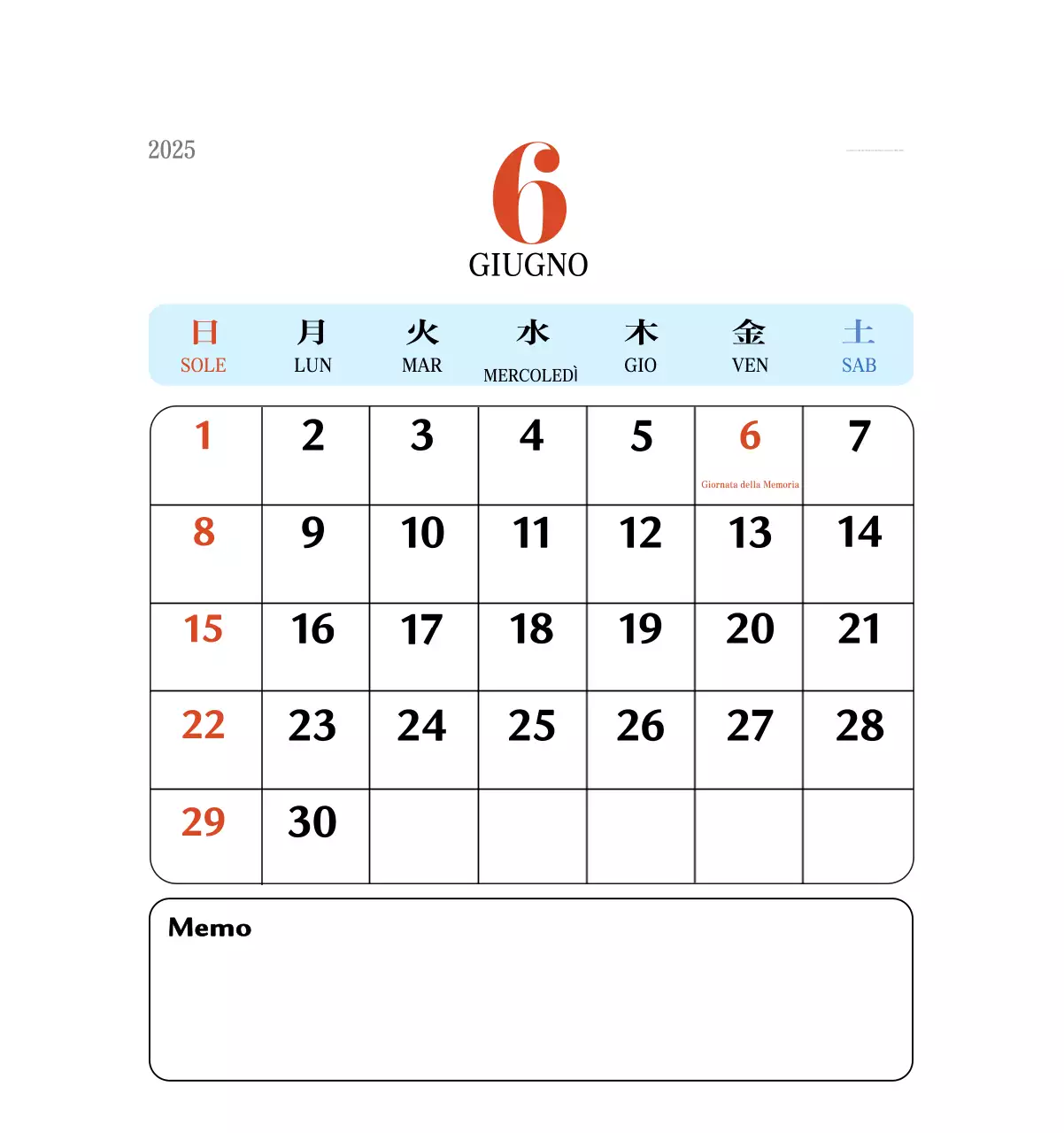 Calendario della memoria di concezione retrò in rosso