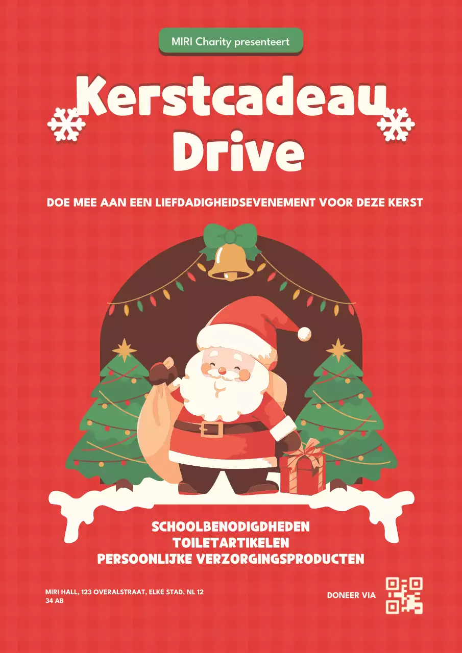 Rode Retro Kerstcadeau Drive