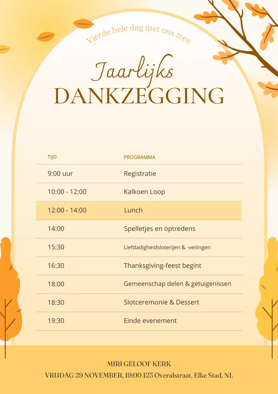oranje traditioneel Thanksgiving evenement