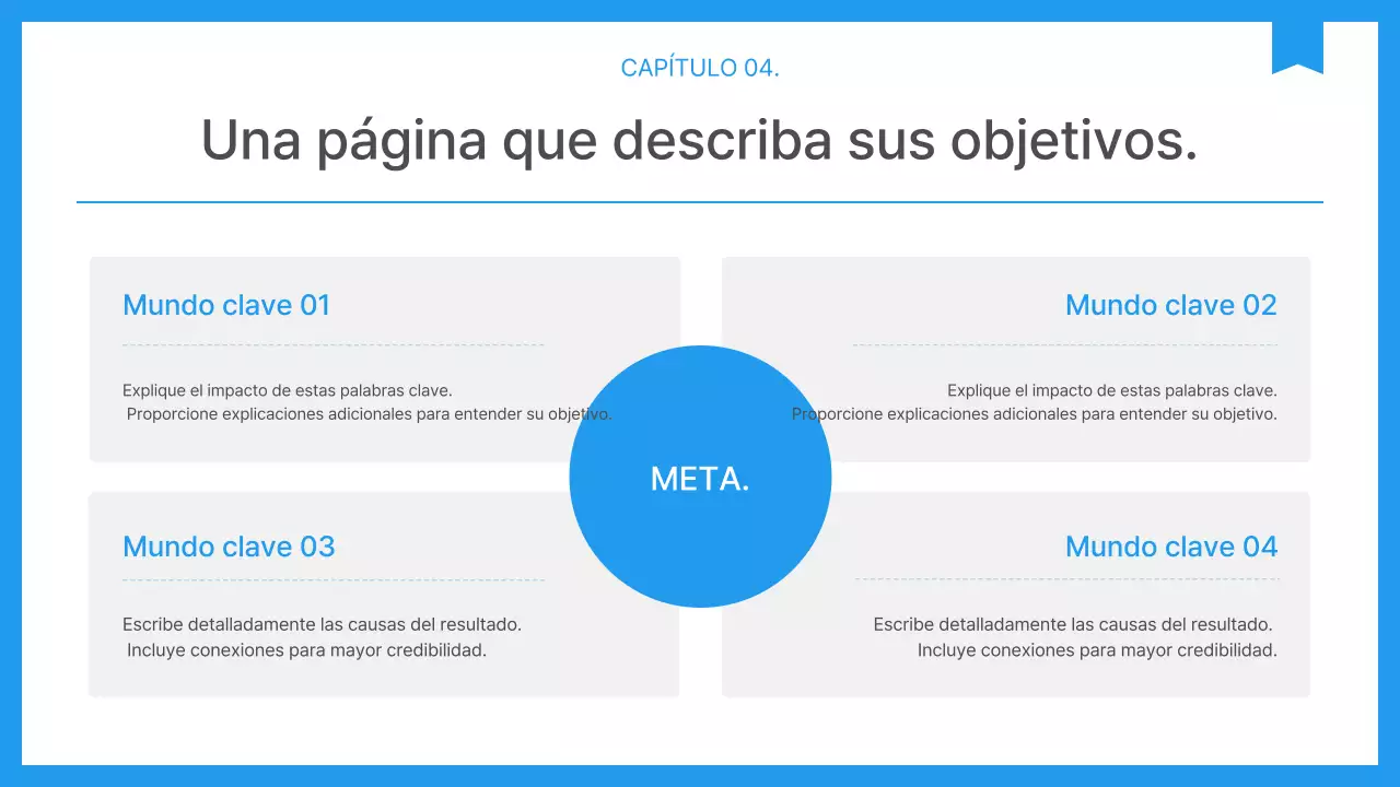 Informe corporativo sencillo en azul y blanco