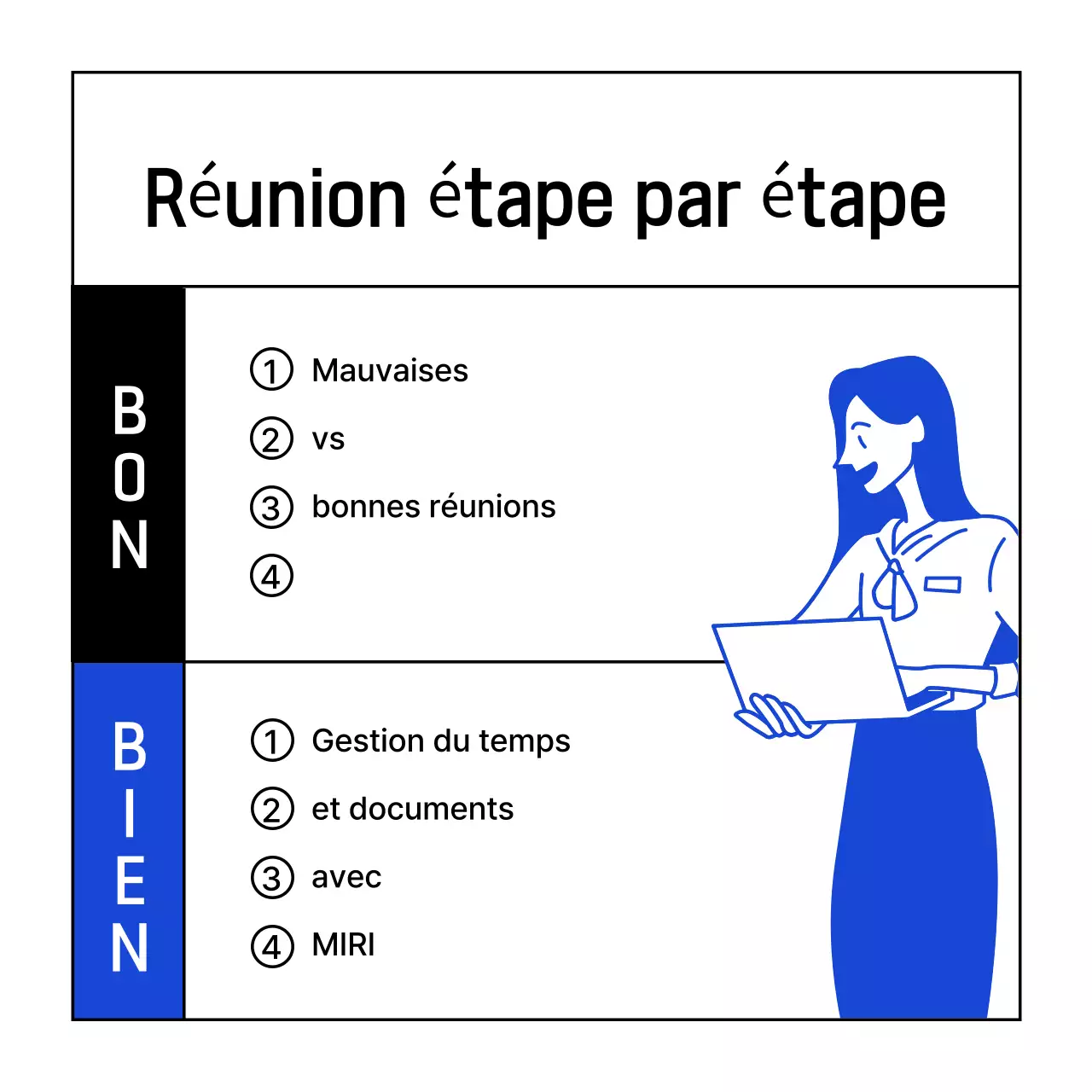 Réunions d'affaires modernes dans une lettre d'information bleue