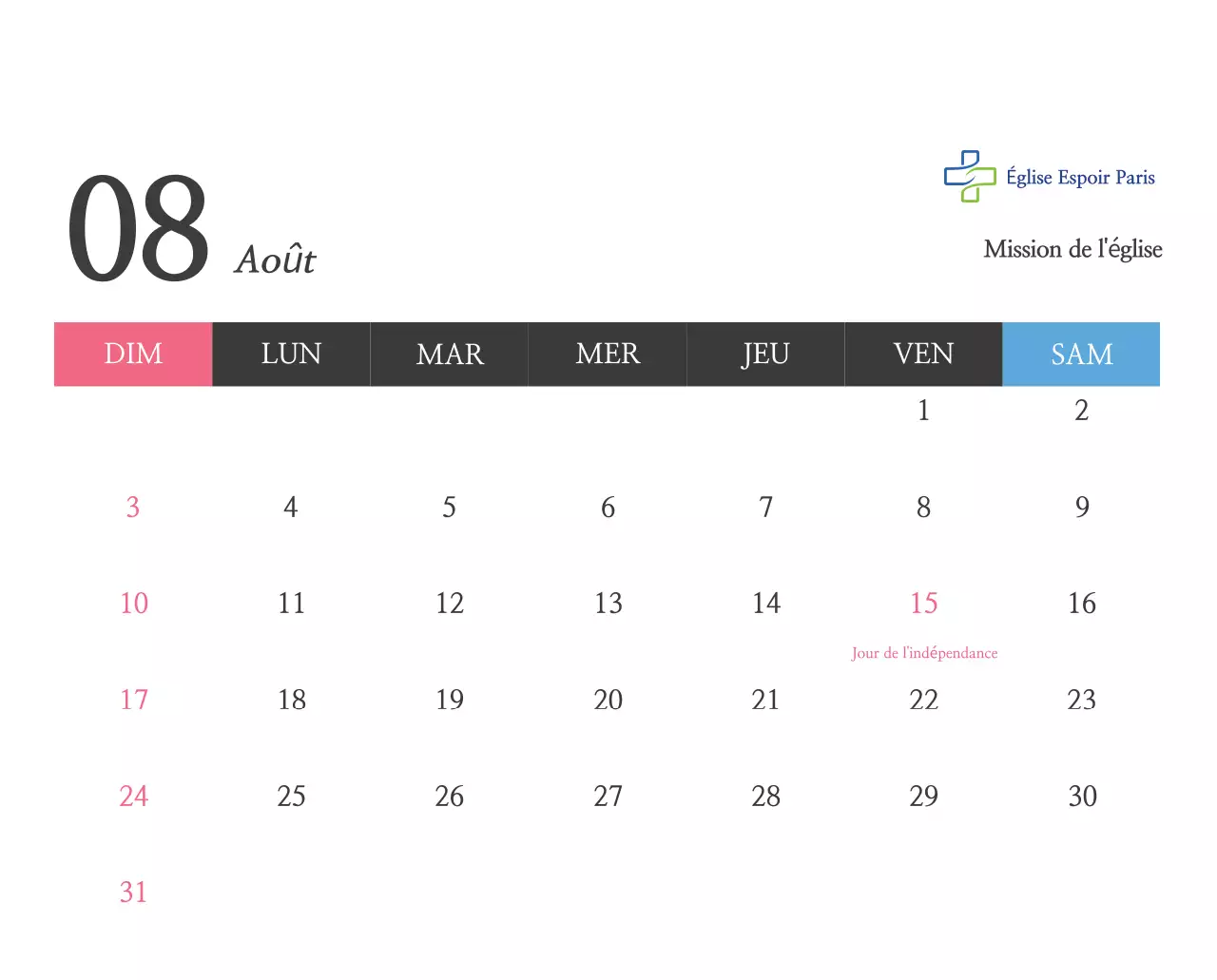 Calligraphie simple Promotion de l'église biblique