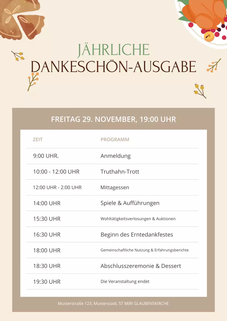 Beige traditionelles Erntedankfest