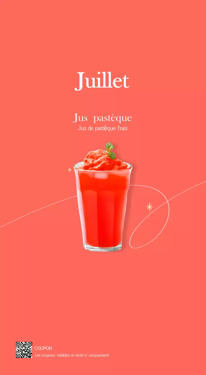 Un calendrier moderne pour les cafés avec des recommandations sur la boisson du mois.