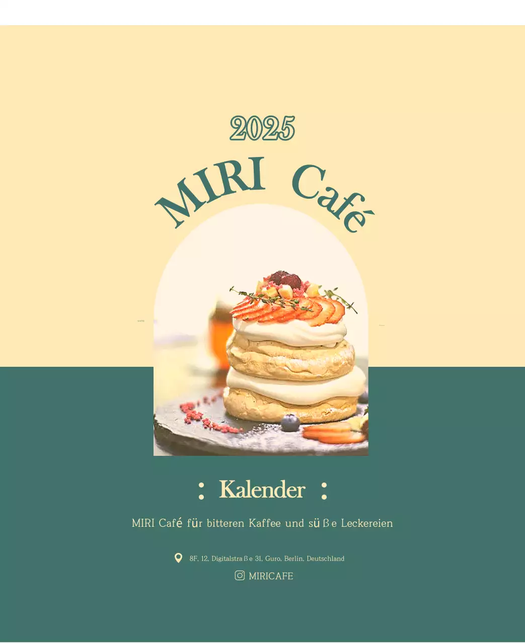 Ein moderner Café-Kalender mit Empfehlungen für das Getränk des Monats