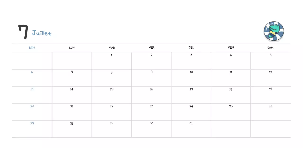 Un calendrier avec un concept d'illustration Ago mignon