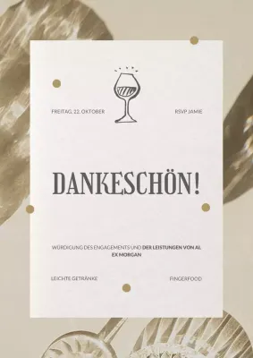 beige moderne Abschiedsfeier Benachrichtigung