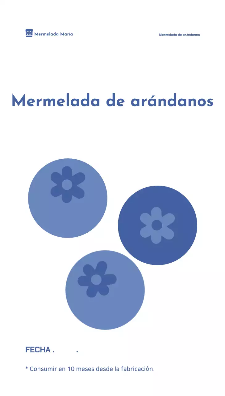 Etiqueta colgante azul para envases de alimentos sencillos