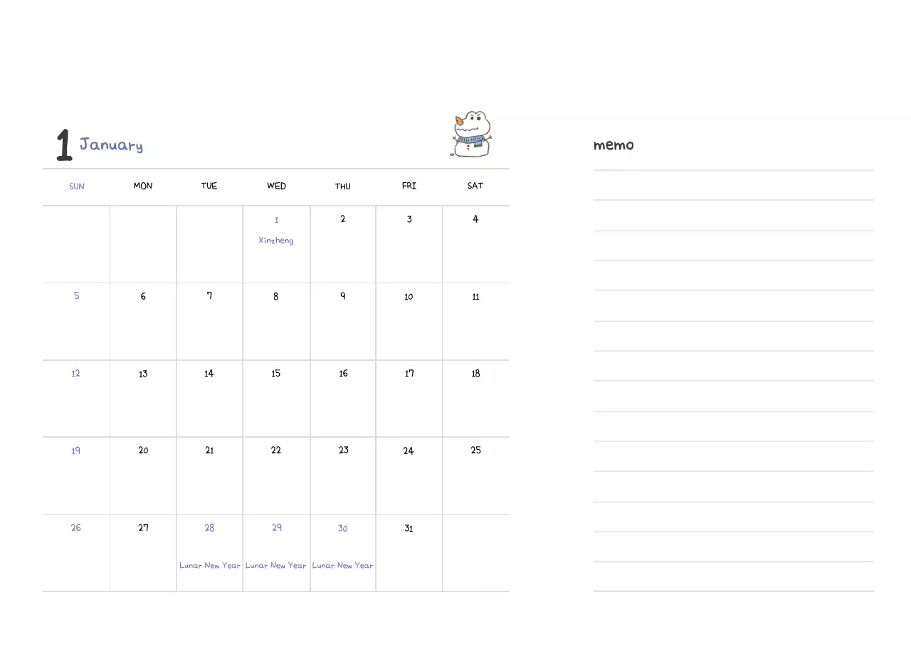 A calendar with a cute Argo illustration concept
