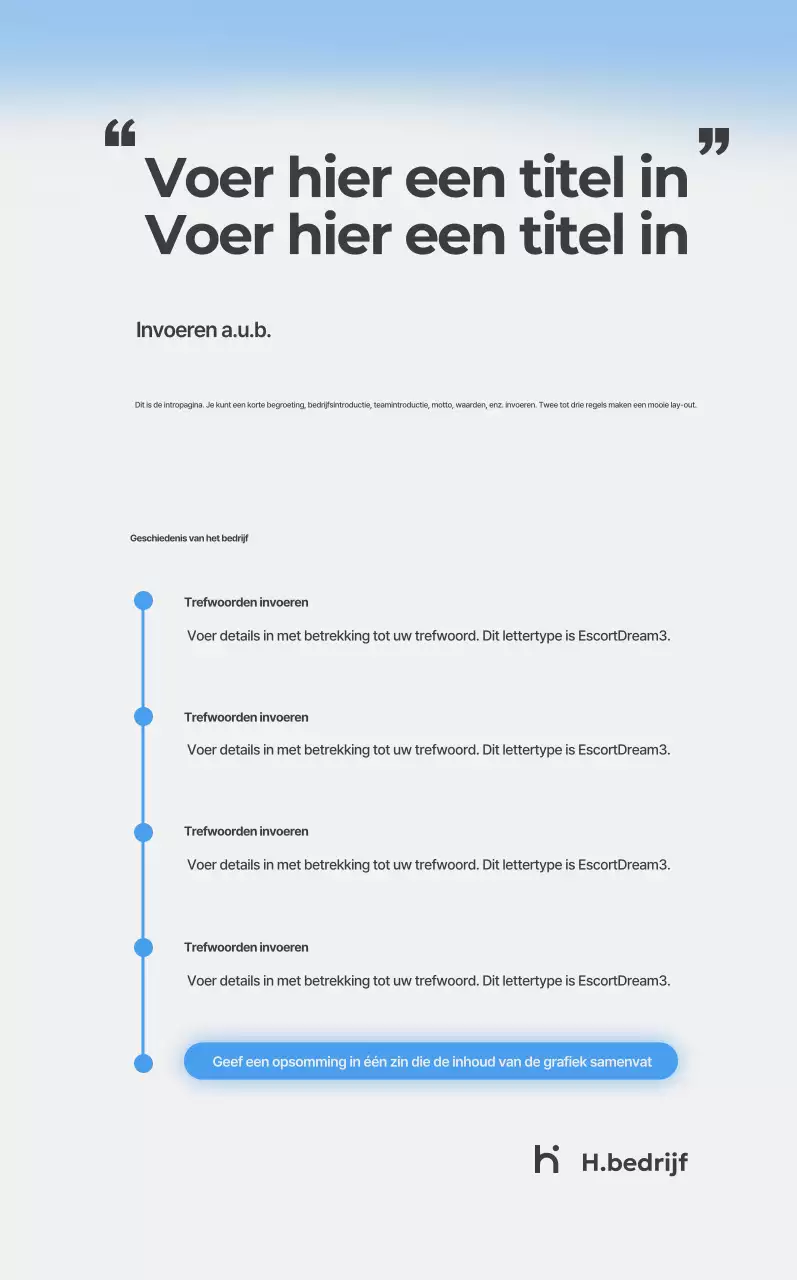 Blauw verloop minimalistische bedrijfspromotie