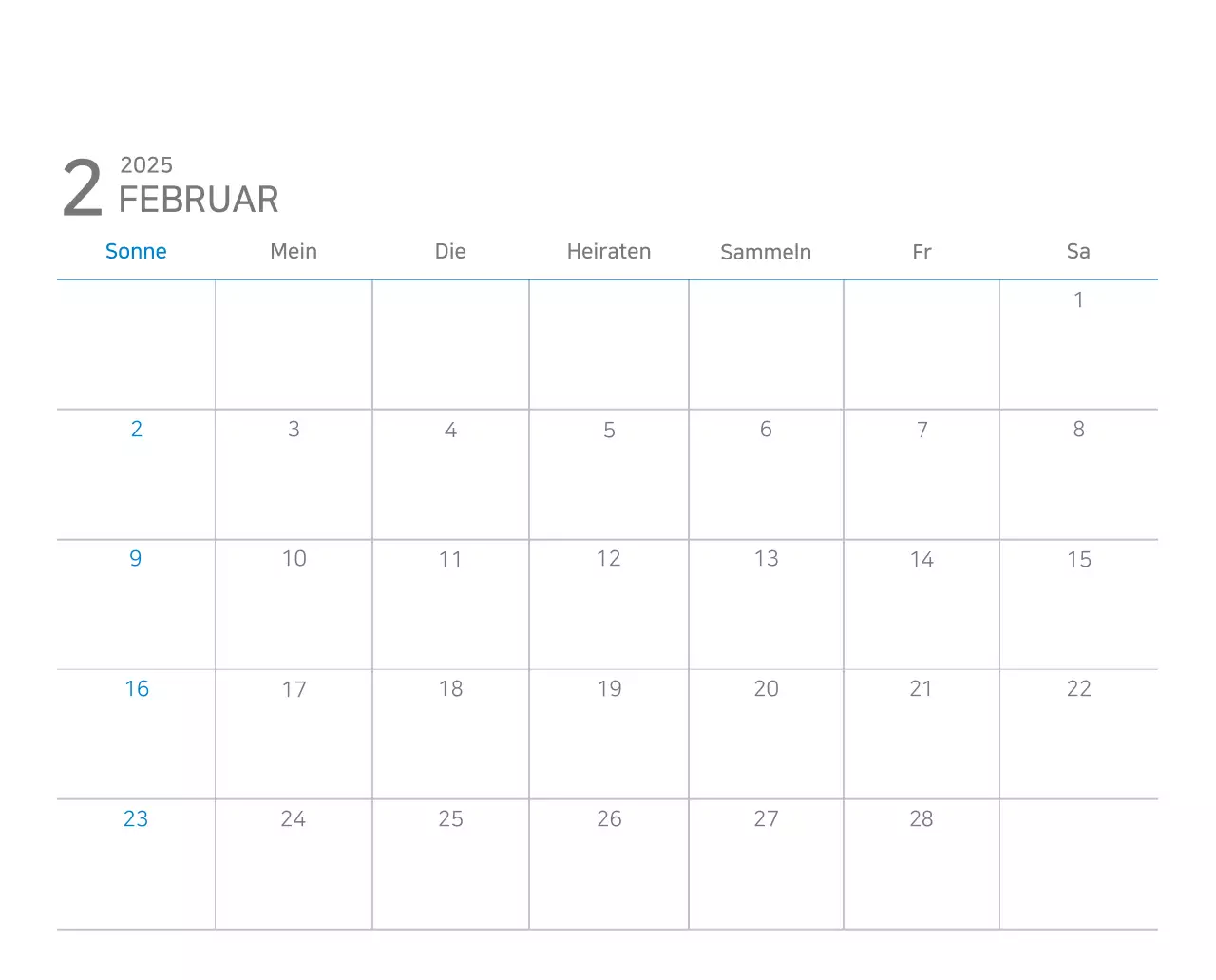 Blauer moderner Kalender Kalender