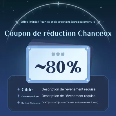 Promouvoir un événement de coupons de fantaisie noir et bleu