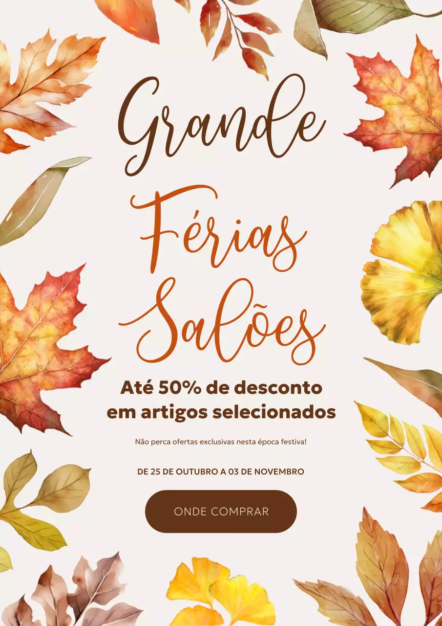promoção de férias bege elegante