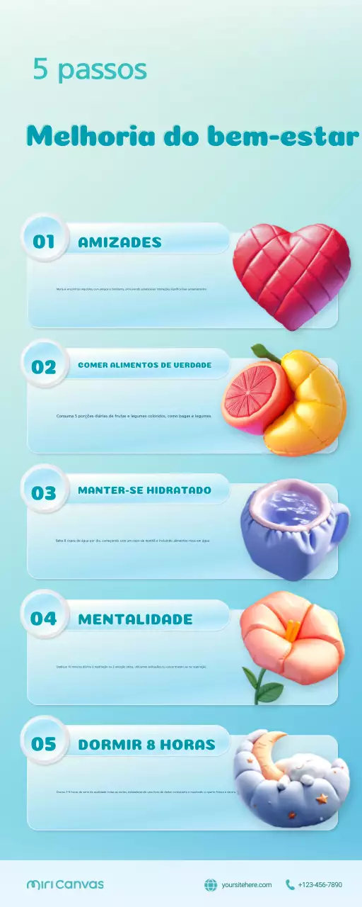 guia de dicas de estilo de vida saudável blue trendy