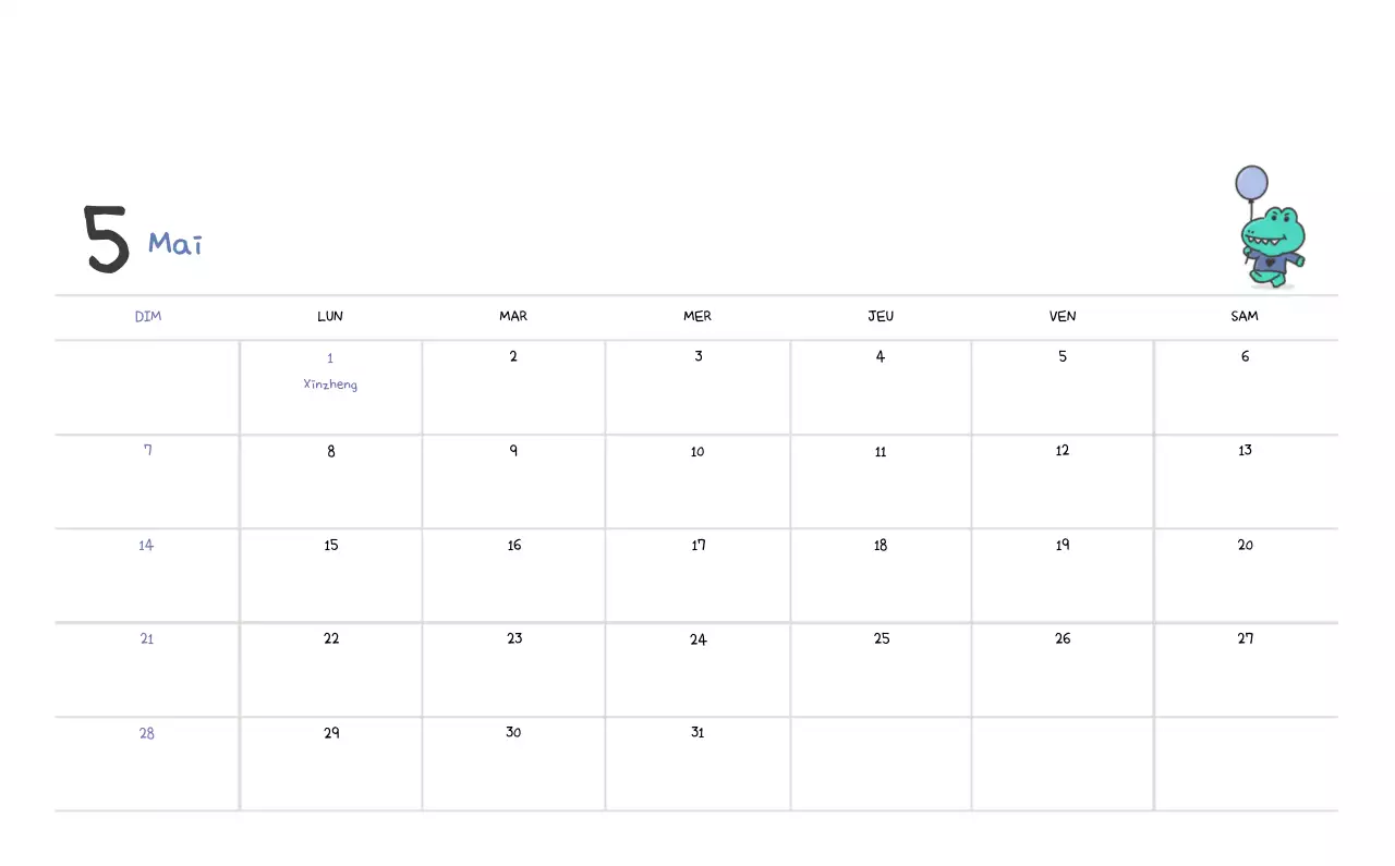 Un calendrier avec un concept d'illustration Ago mignon