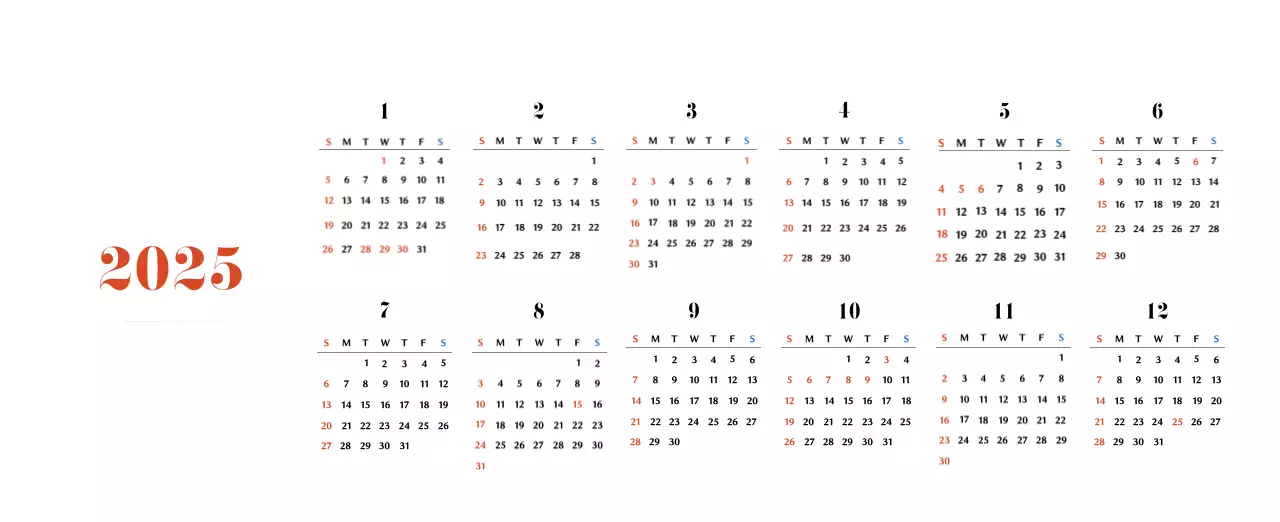 Calendario retro concept memory en rojo