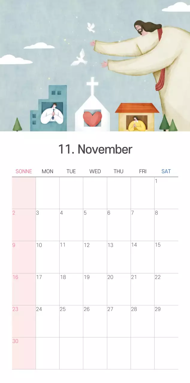 Pastell saubere Illustration Kirche