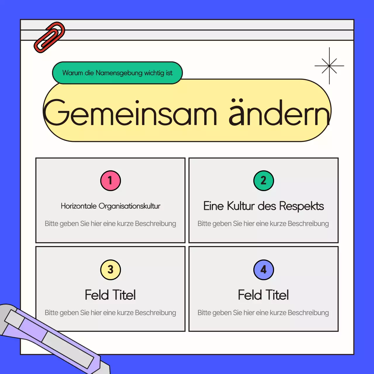 Ein blauer, kitschiger Business Guide