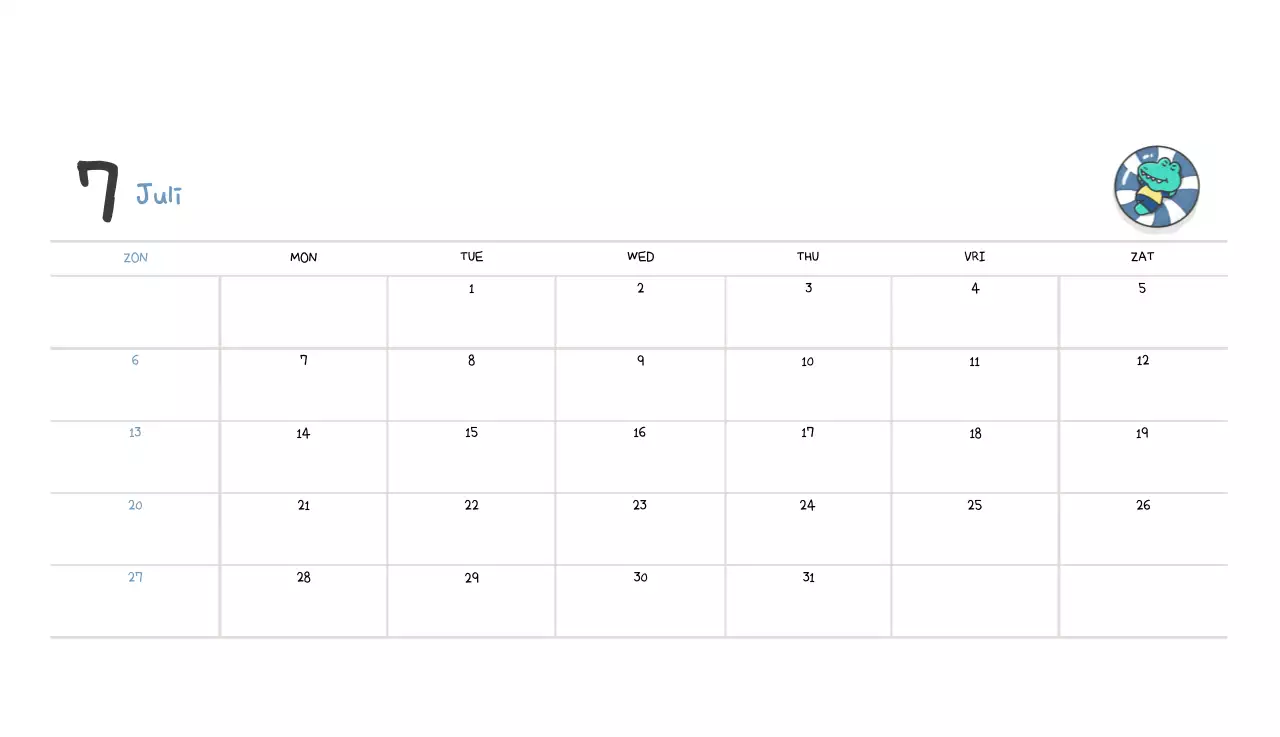 Een kalender met een schattig Ago-illustratieconcept