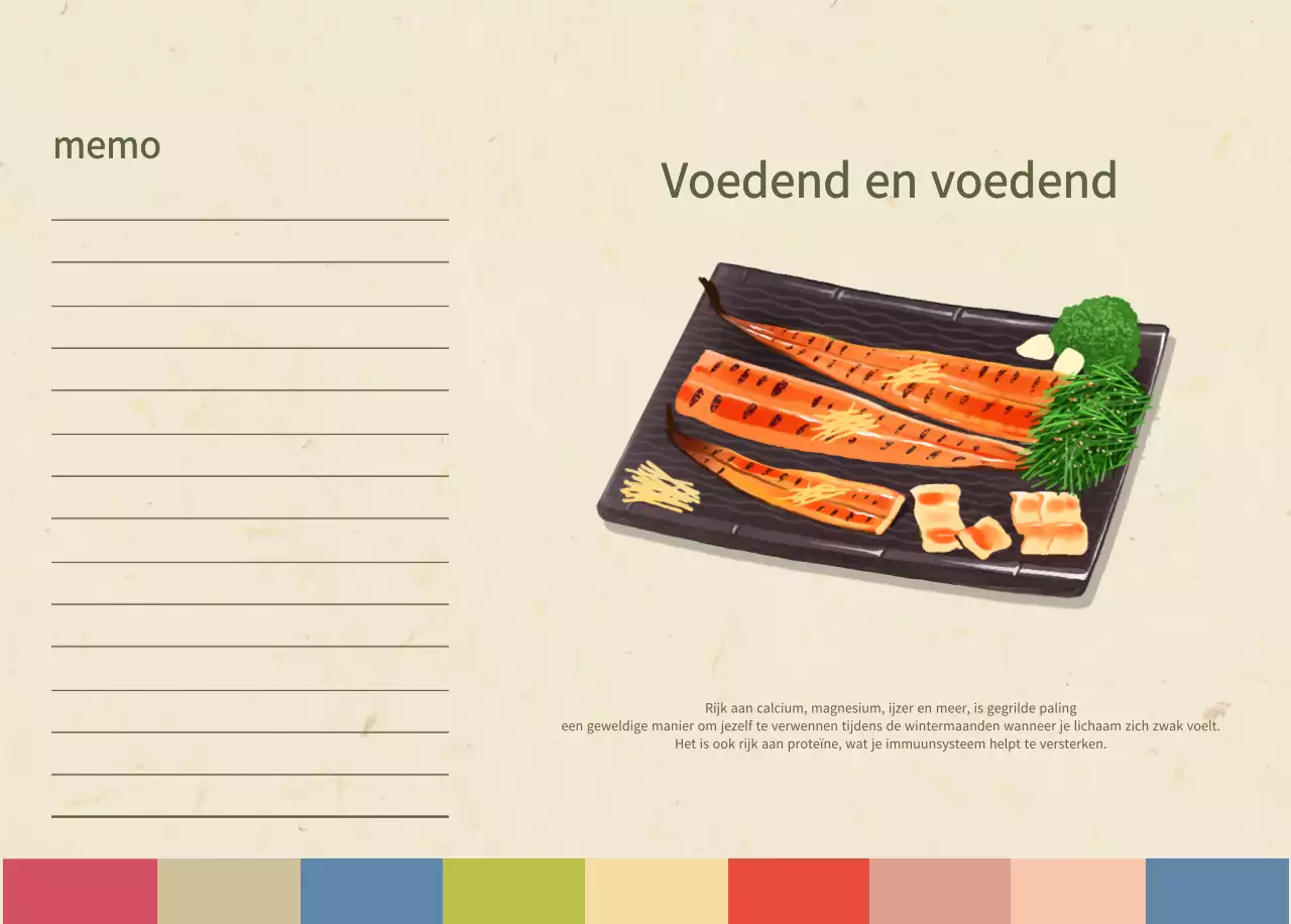 Beige Traditionele Eetkalender