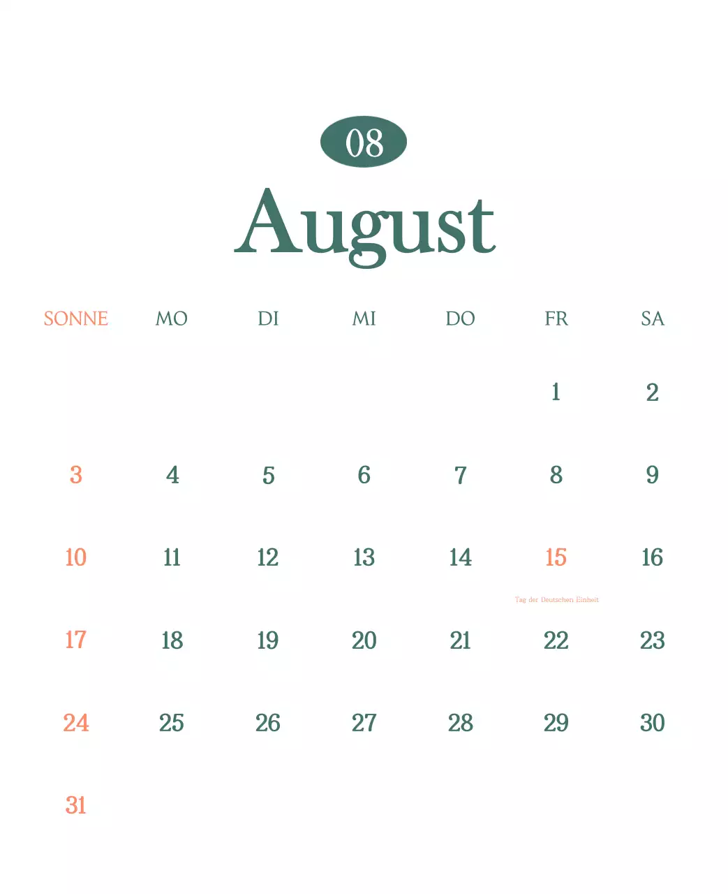 Ein moderner Café-Kalender mit Empfehlungen für das Getränk des Monats