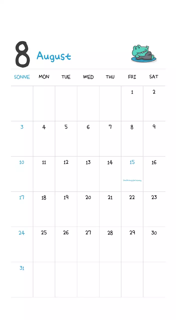 Ein Kalender mit einem niedlichen Ago-Illustrationskonzept