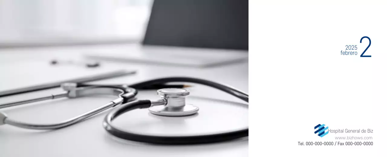 Calendario promocional Hospital Navy White Simple