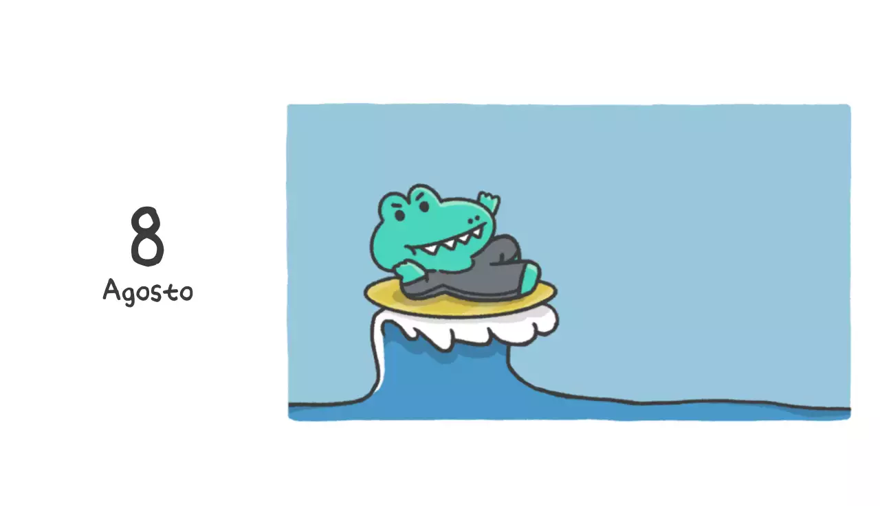 Un calendario con un bonito concepto de ilustración de Ago