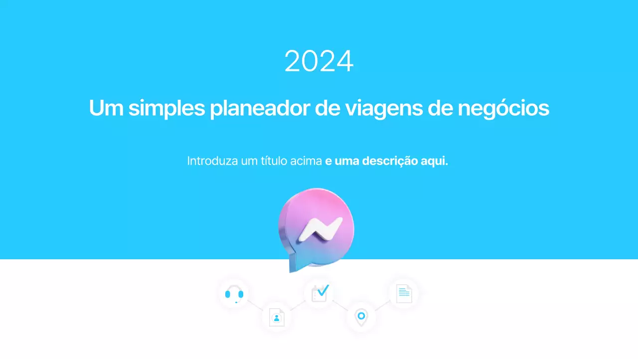 Descrição da viagem de negócios minimalista em azul claro