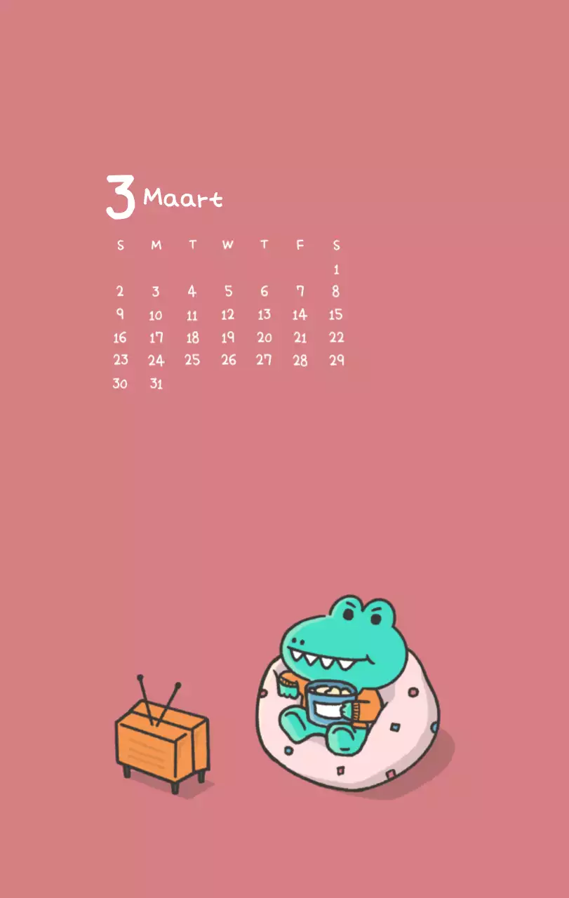 Een kalender met een schattig Ago-illustratieconcept