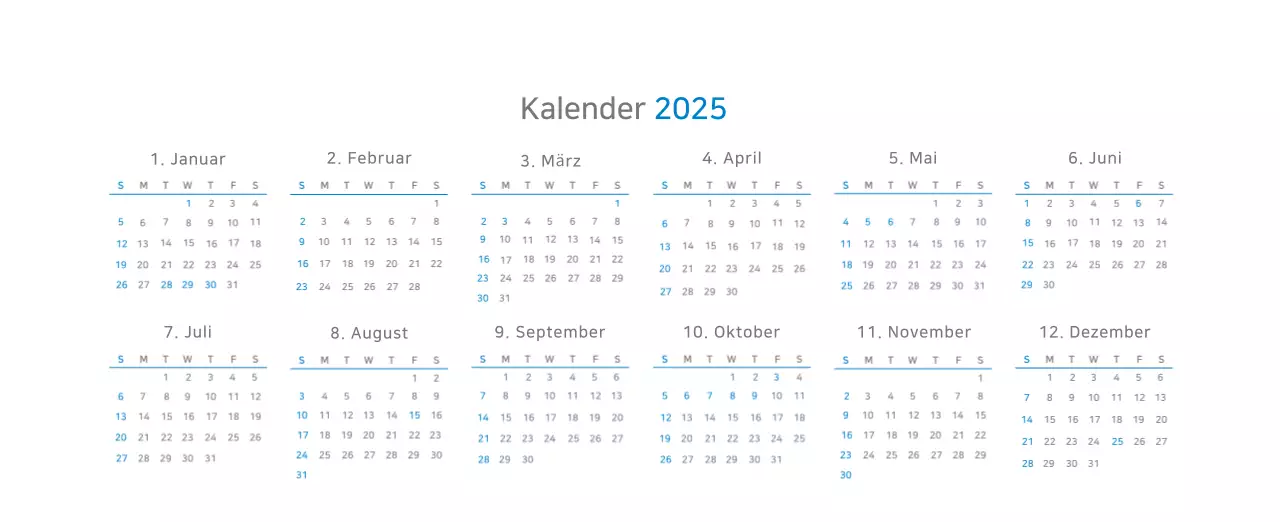 Blauer moderner Kalender Corporate Promotions