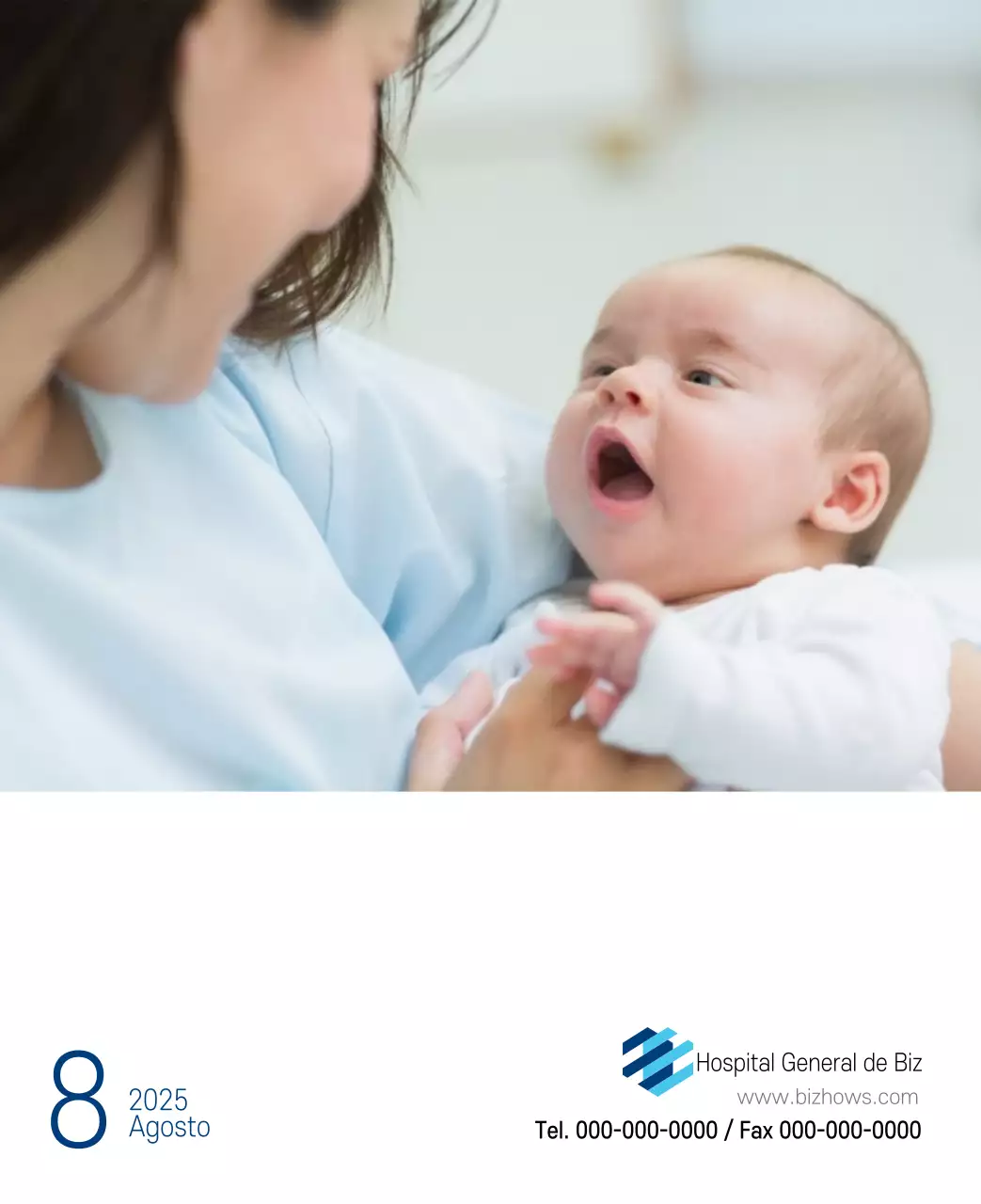 Calendario promocional Hospital Navy White Simple