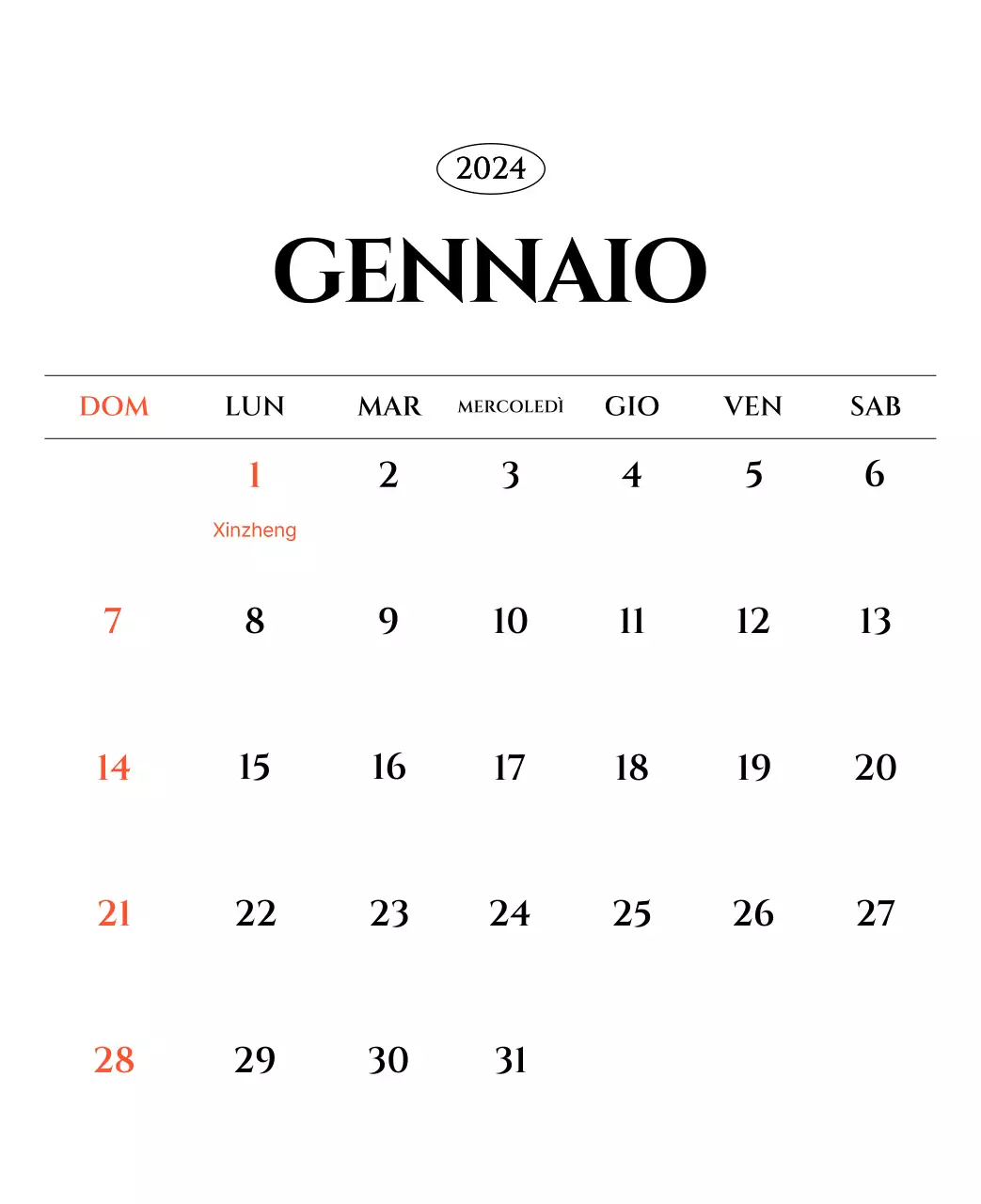 Calendario semplice con concetto di fotografia di viaggio emozionale in bianco e nero