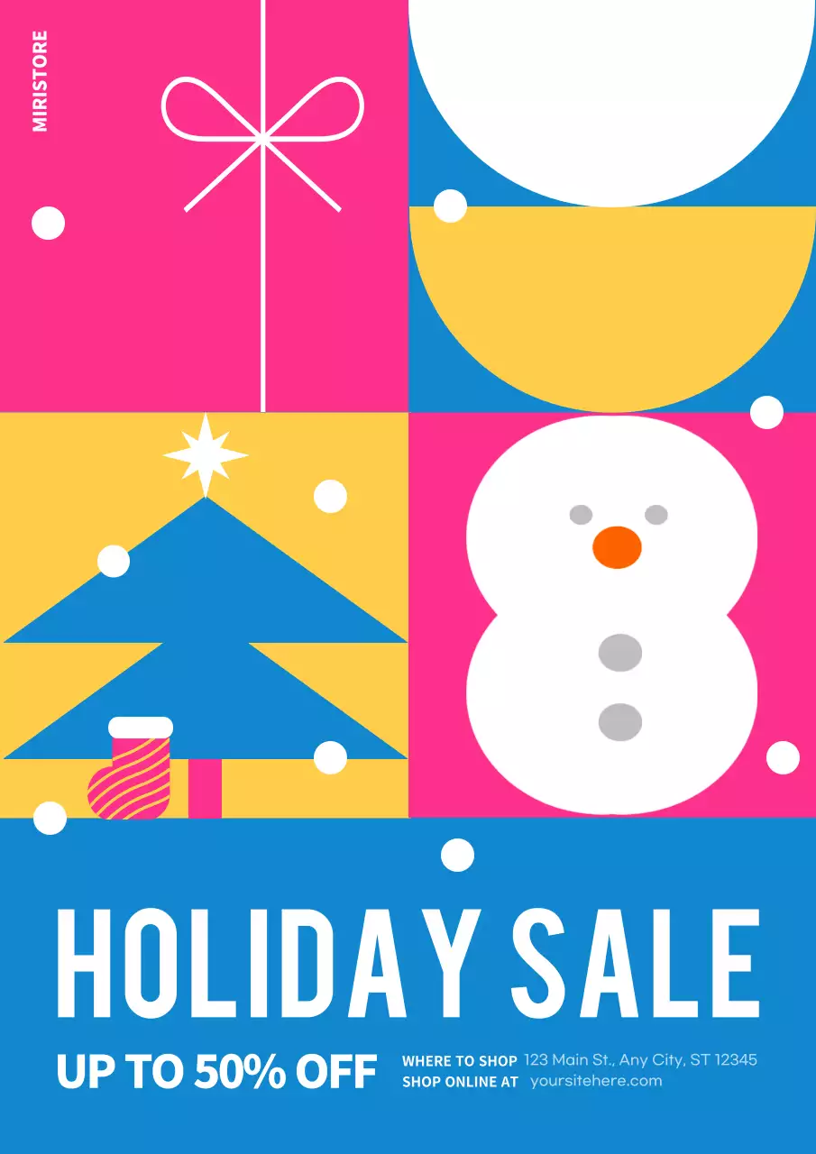 Pink Modern Holiday Promotion Poster