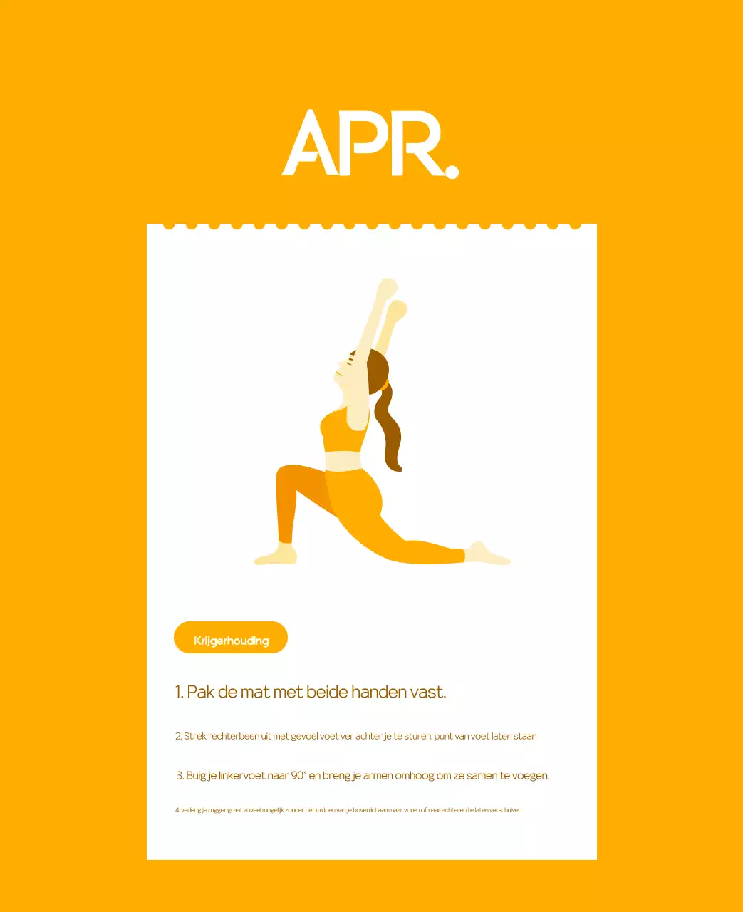 Oranje Minimalistische Yoga Promotiekalender