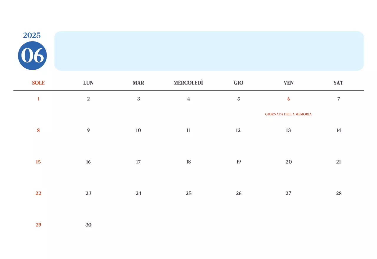 Calendario ospedaliero moderno blu