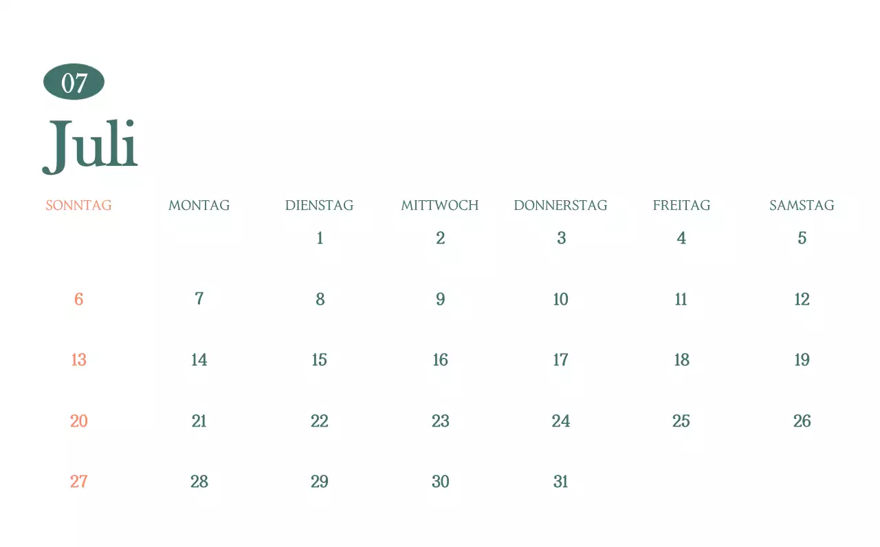 Ein moderner Café-Kalender mit Empfehlungen für das Getränk des Monats