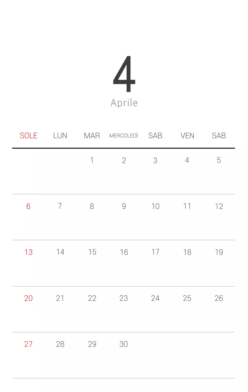 Calendario botanico naturale bianco e pulito