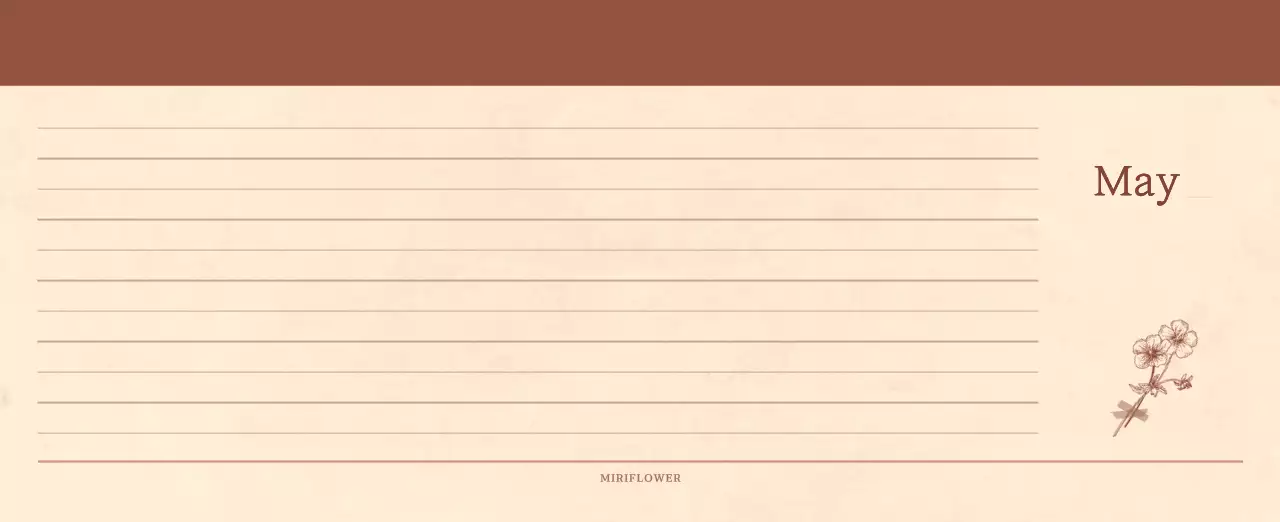 A sentimental florist concept calendar in light brown and brown wax paper