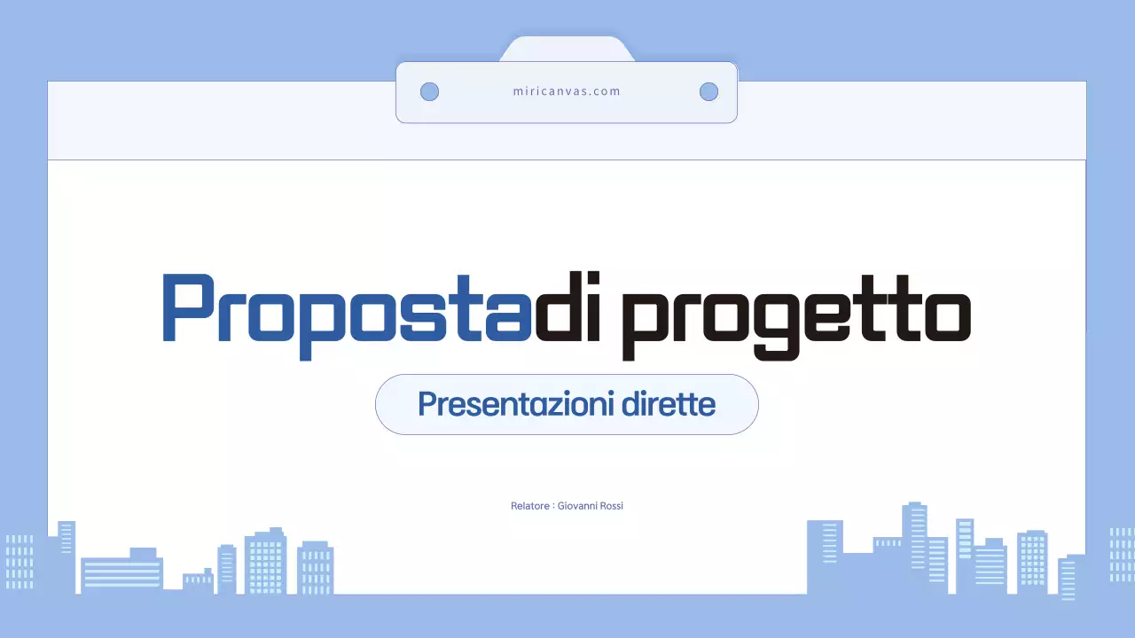 Pianificazione della proposta semplice di colore azzurro